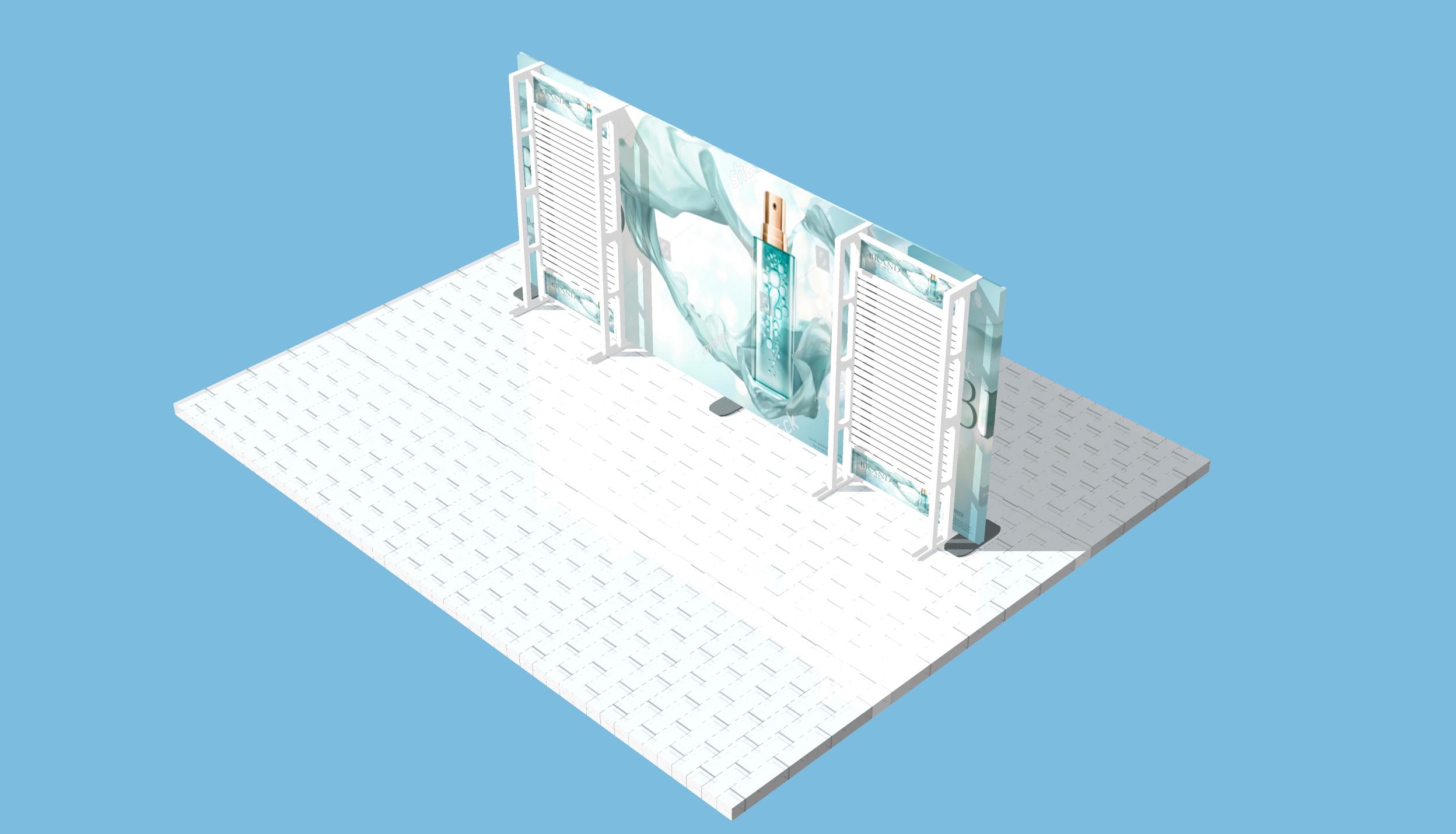 slat wall trade booth 20 ft